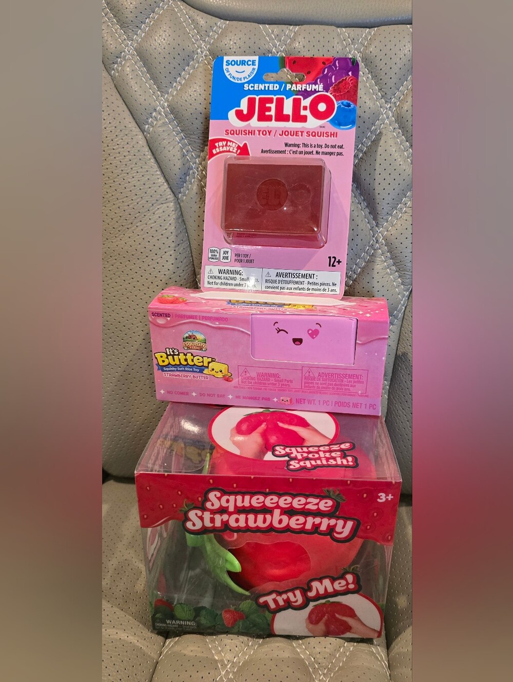 Bundle Of JELL-O Scented Squishy Toy - Pink Strawberry & Butter Pack